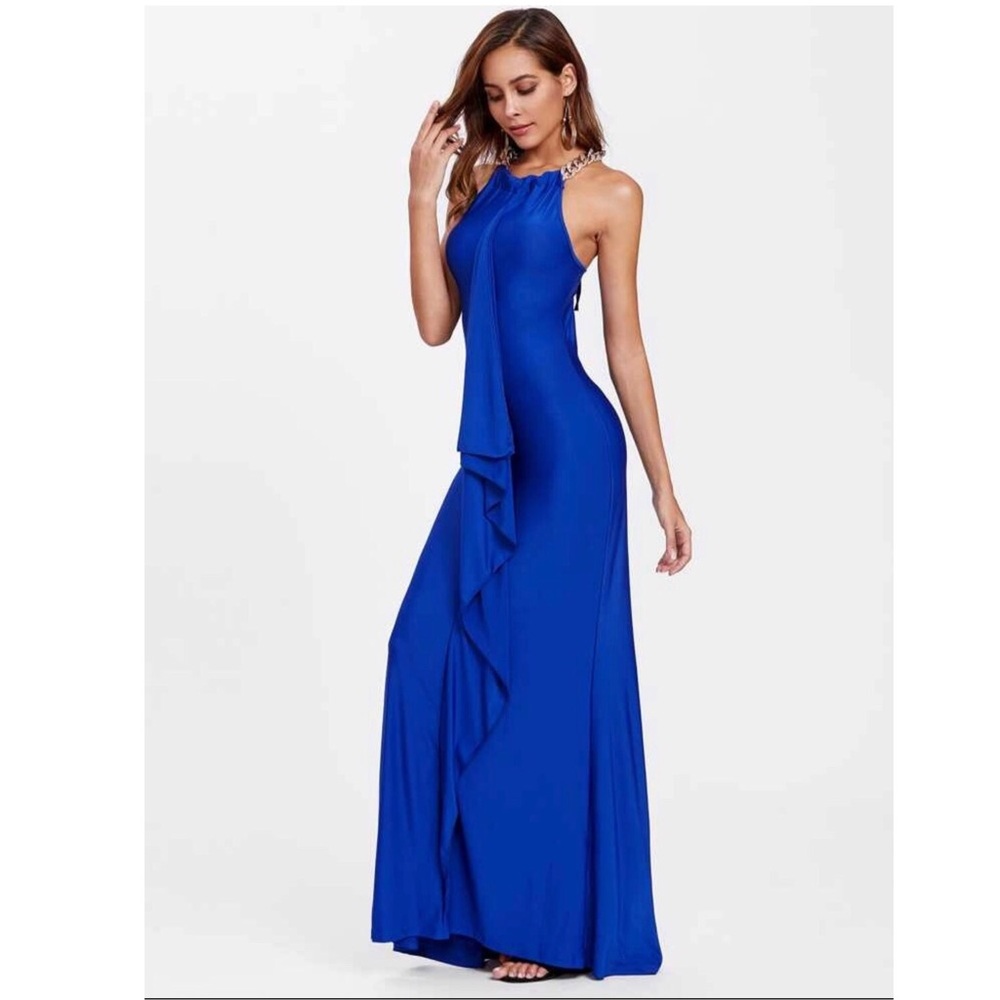 Queen Mary Maxi Dress Royal Blue
